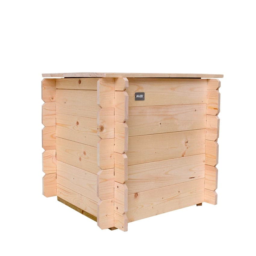 Cassapanca in legno di abete rosso baule da giardino contenitore da esterno in Bauli e contenitori Decor Space - Altamura, commercioVirtuoso.it