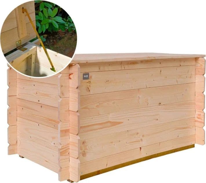 Cassapanca in legno di abete rosso baule da giardino contenitore da esterno in Bauli e contenitori Decor Space - Altamura, commercioVirtuoso.it
