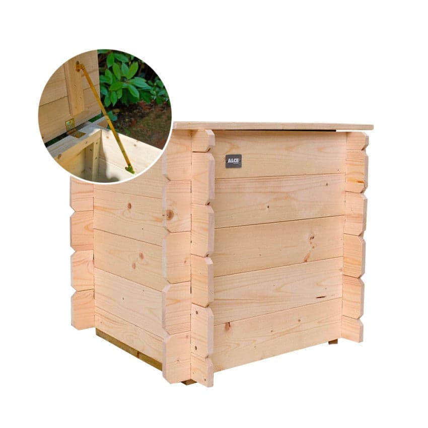 Cassapanca in legno di abete rosso baule da giardino contenitore da esterno in Bauli e contenitori Decor Space - Altamura, commercioVirtuoso.it