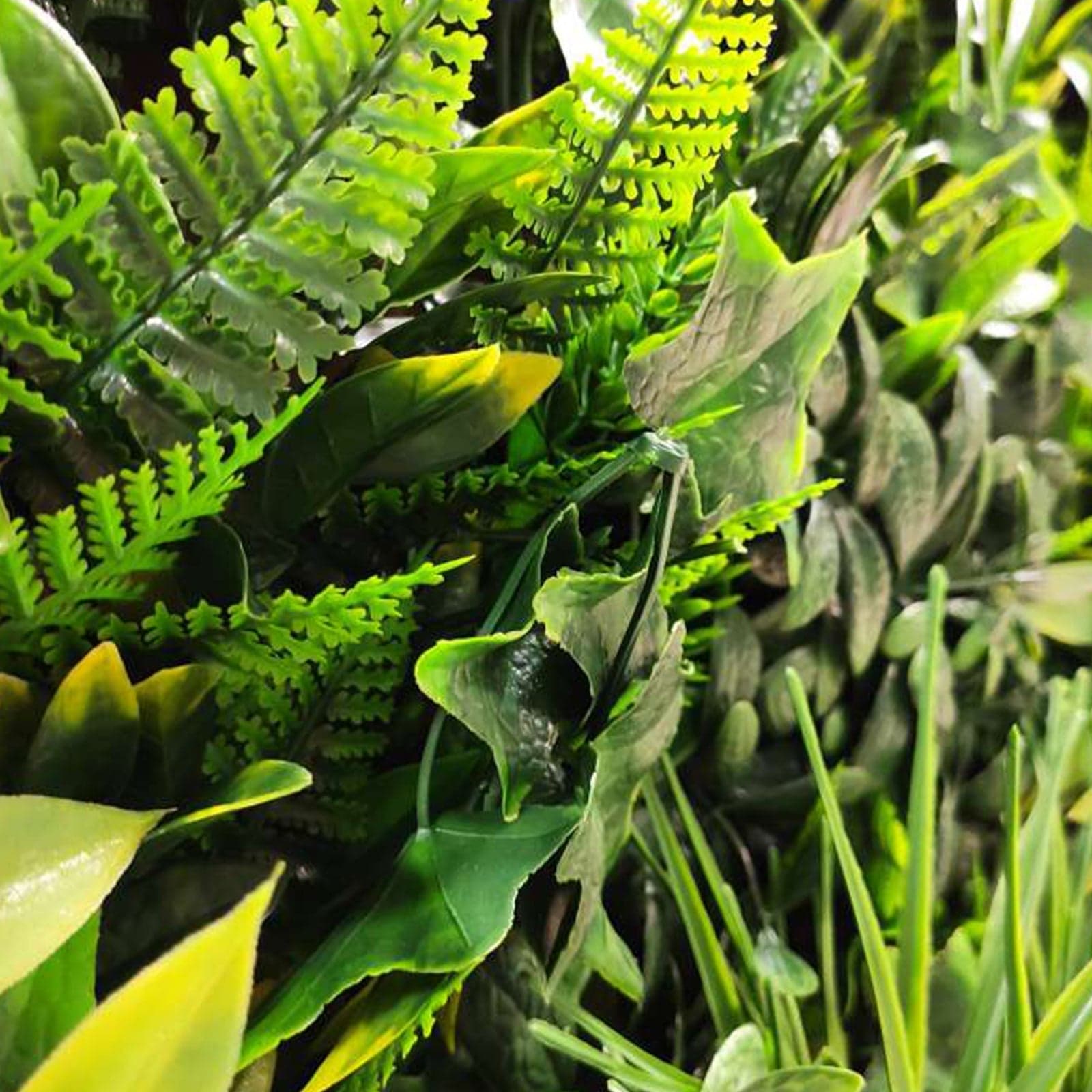 Siepe artificiale per parete sempreverde verticale "Giungla" da intero ed esterno 1 x 1 mt in Piante artificiali Decor Space - Altamura, commercioVirtuoso.it
