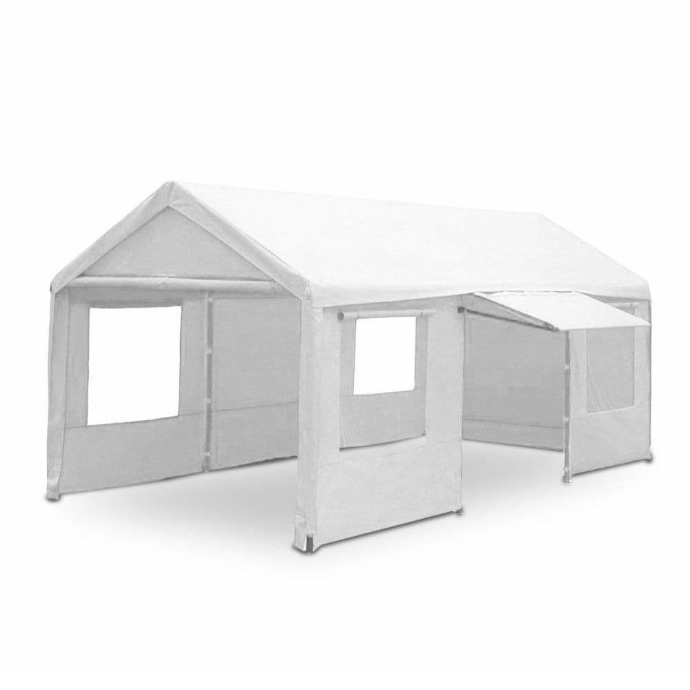 Gazebo per auto "Carport" con teli laterali pali in acciaio 3 x 6 mt garage da giardino in Gazebo Decor Space - Altamura, commercioVirtuoso.it