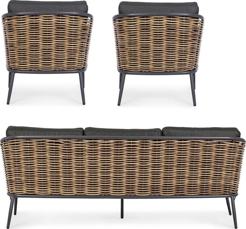Salottino "Maribela" a 5 posti, con divanetto e poltrone, struttura in alluminio, cuscini comodi in Set di mobili Decor Space - Altamura, commercioVirtuoso.it