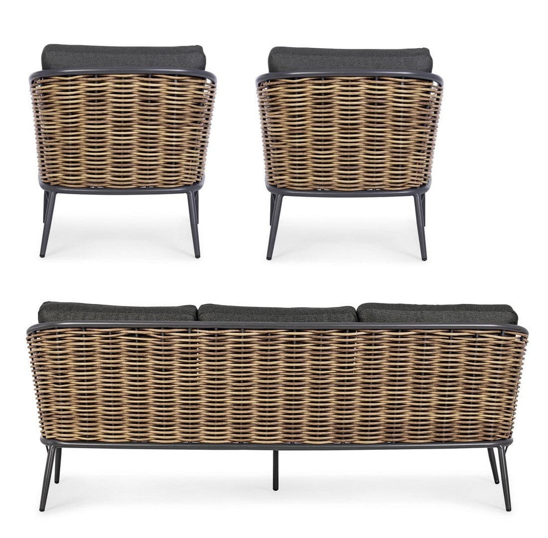 Salottino "Maribela" a 5 posti, con divanetto e poltrone, struttura in alluminio, cuscini comodi in Set di mobili Decor Space - Altamura, commercioVirtuoso.it