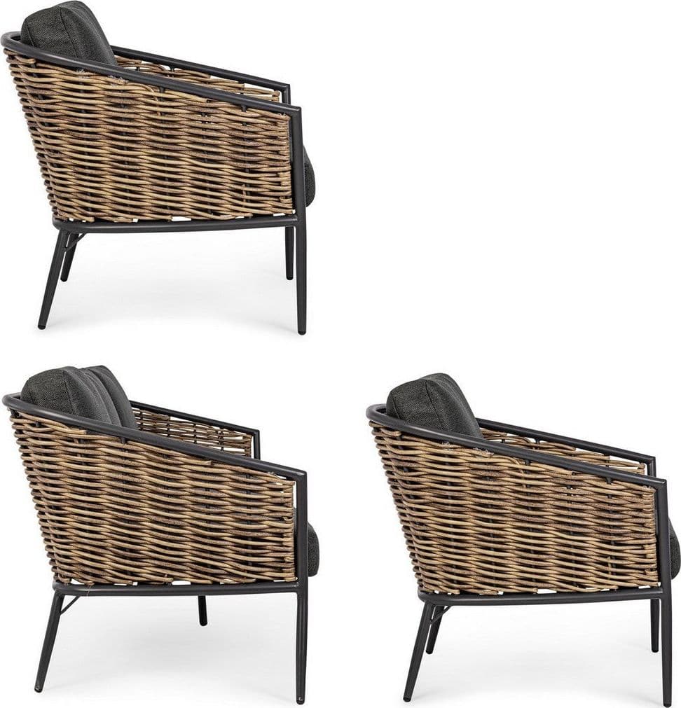 Salottino "Maribela" a 5 posti, con divanetto e poltrone, struttura in alluminio, cuscini comodi in Set di mobili Decor Space - Altamura, commercioVirtuoso.it