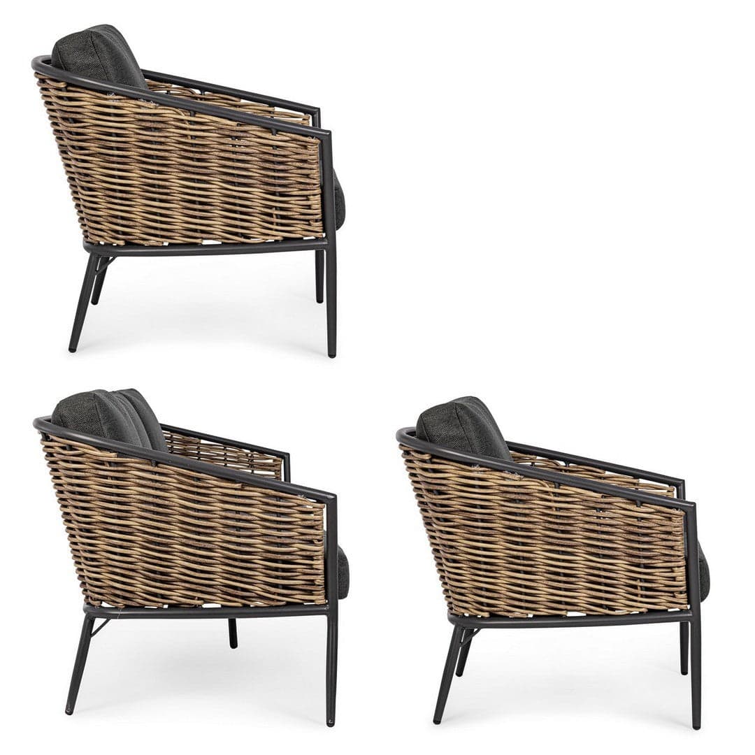 Salottino "Maribela" a 5 posti, con divanetto e poltrone, struttura in alluminio, cuscini comodi in Set di mobili Decor Space - Altamura, commercioVirtuoso.it