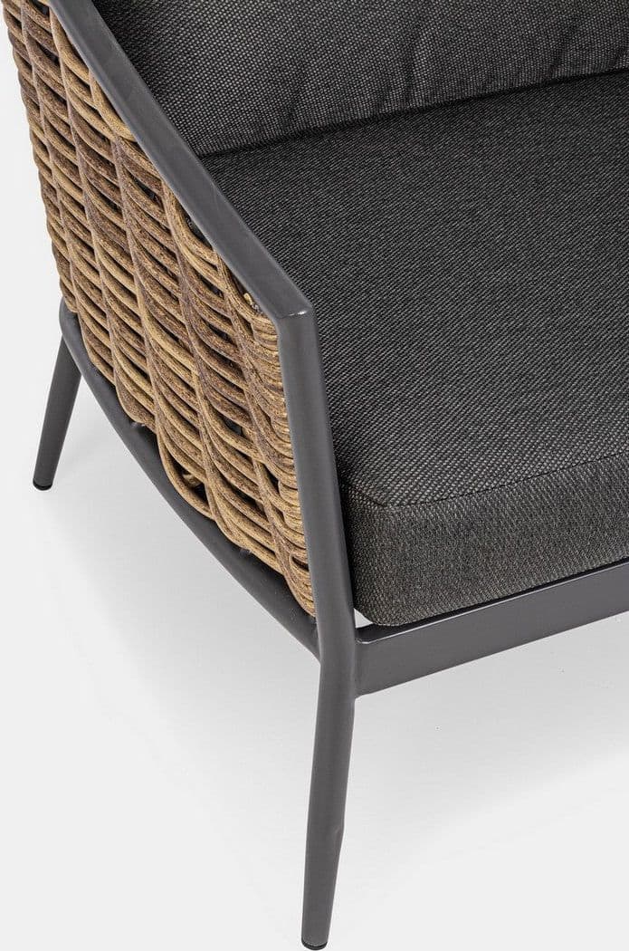 Salottino "Maribela" a 5 posti, con divanetto e poltrone, struttura in alluminio, cuscini comodi in Set di mobili Decor Space - Altamura, commercioVirtuoso.it