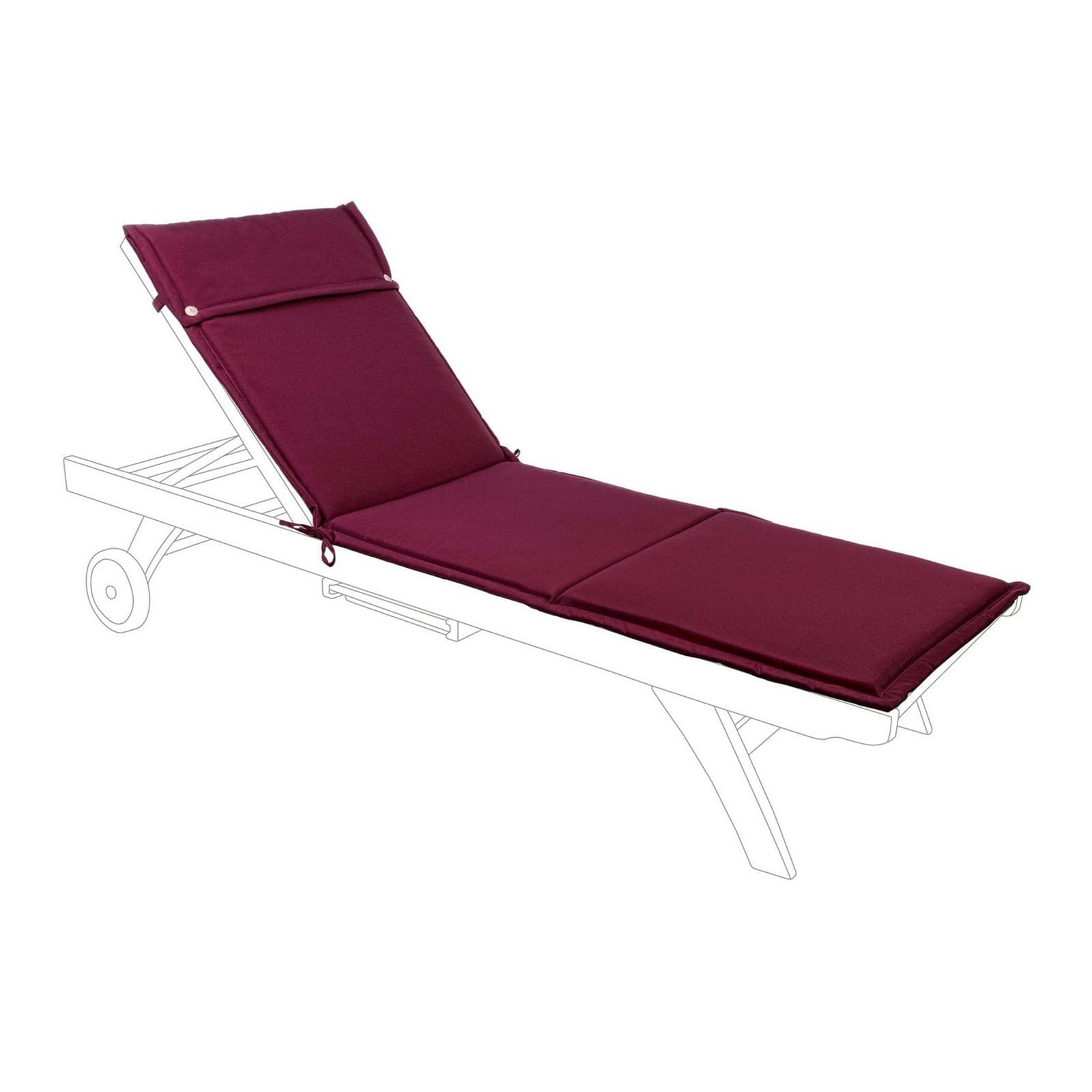 Cuscino per lettino e sdraio da esterno, sfoderabile ed idrorepellente, 190 x 62 cm in Cuscini per divani Decor Space - Altamura, commercioVirtuoso.it