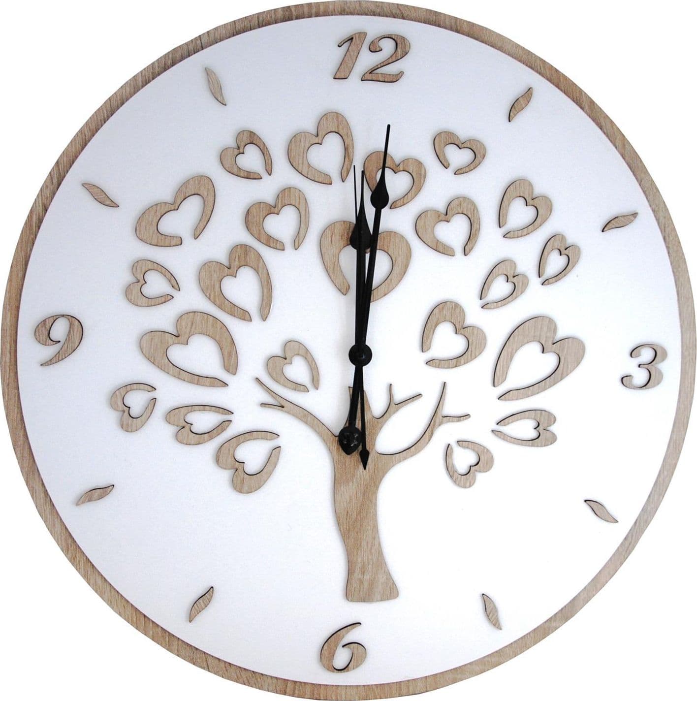 Orologio da parete personalizzabile idea regalo per bomboniera e cerimonia con taglio laser – Albero dell'amore, ø 30 cm –