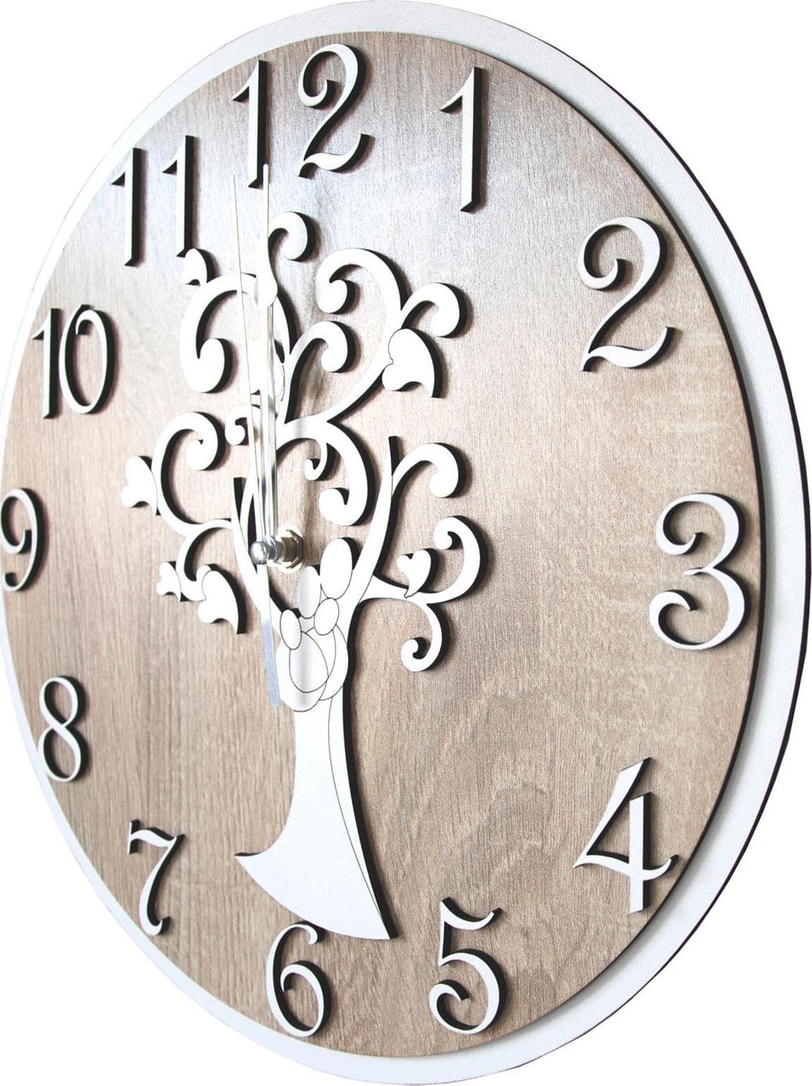Orologio da parete personalizzabile idea regalo per bomboniera e cerimonia con taglio laser – Albero della vita, ø 15 cm –