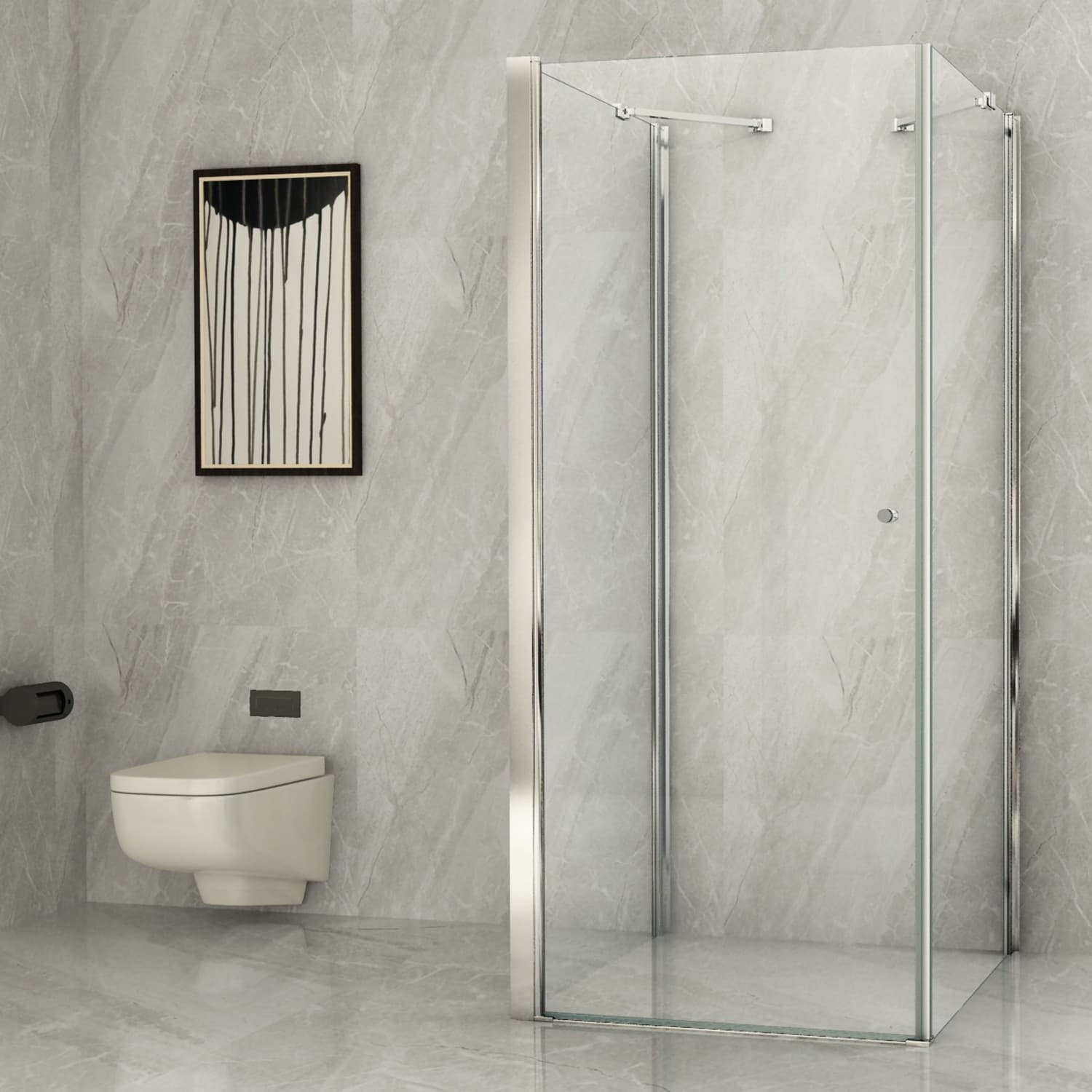 Box Doccia 3 lati Porta Battente Trasparente 8mm H195 MAGIC - 6