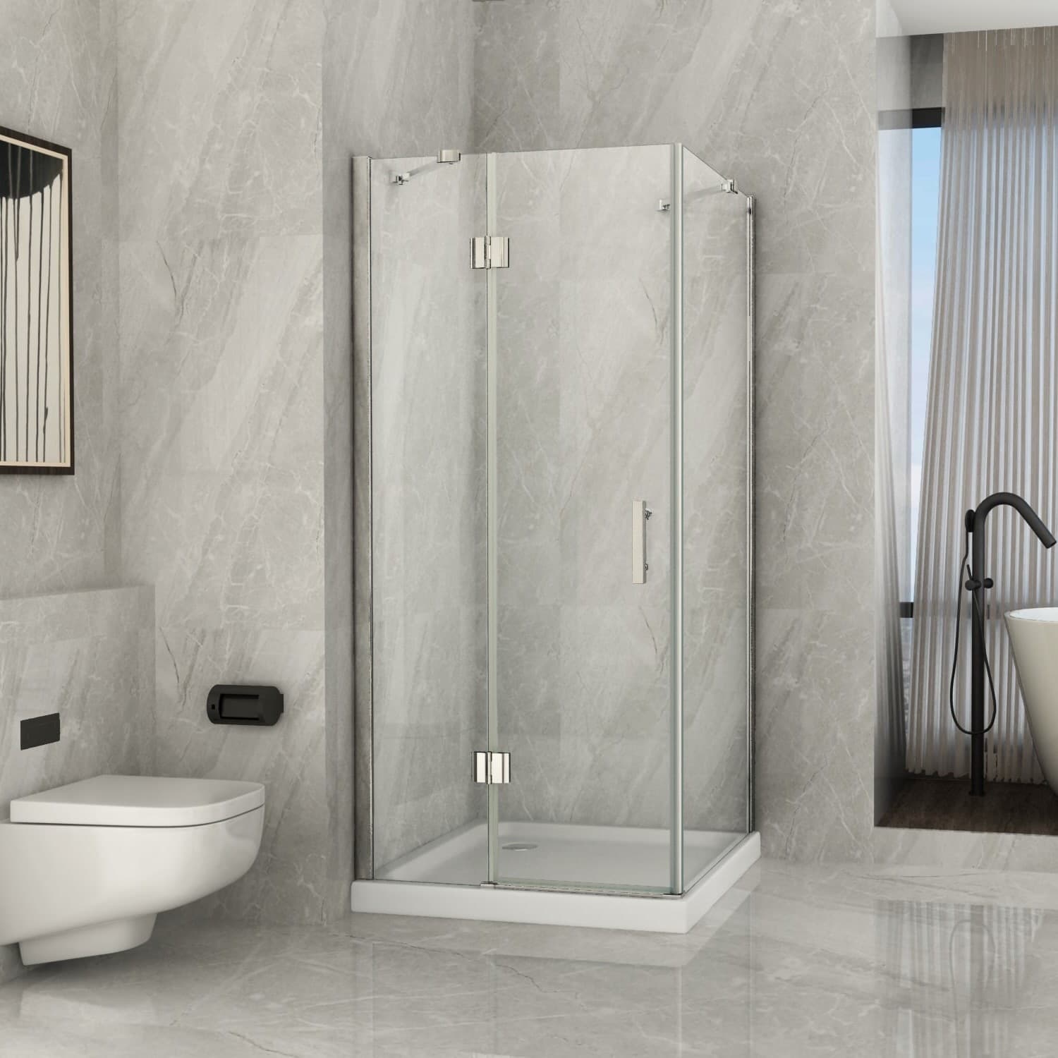 Box Doccia 2 lati Battente Trasparente 8mm H195 AMANDA Fai da te/Attrezzature per cucine e bagni/Attrezzature per bagni/Docce e componenti doccia/Box doccia StileBagno - Roma, Commerciovirtuoso.it
