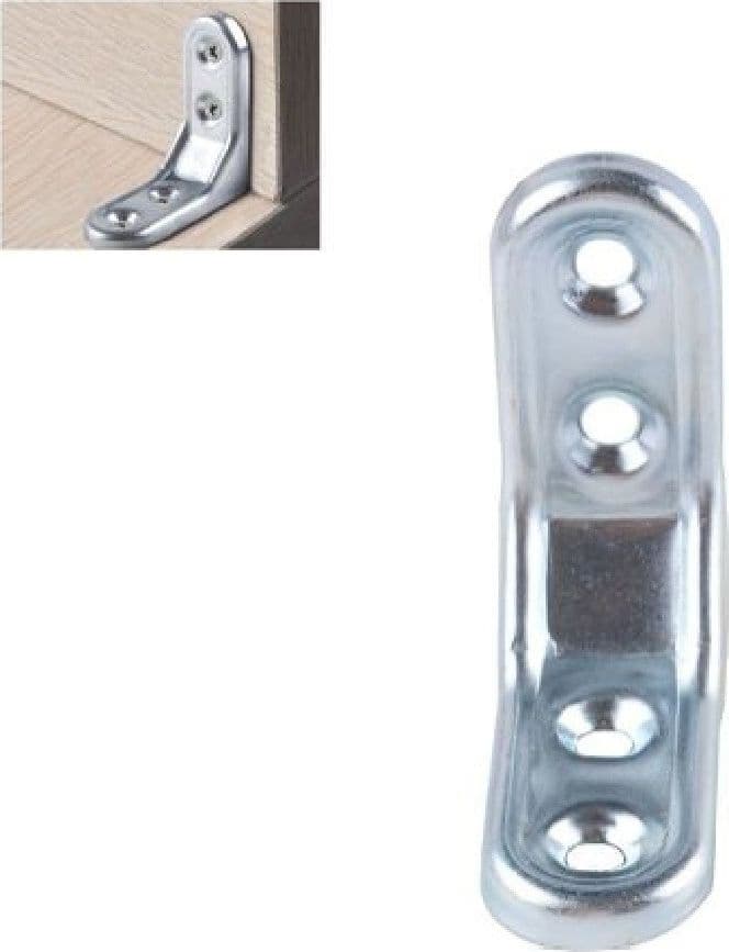 SET 2 PZ LASTRINA AD ANGOLO 50MM SOSTEGNO STAFFA ANGOLARE CON VITI MOBILI 94780 - 2