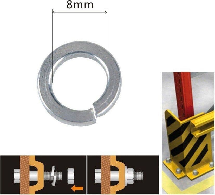 SET CONFEZIONE 62 GR. RONDELLE ELASTICHE IN ACCIAIO RONDELLA DIAMETRO 8 MM 90836 - 2
