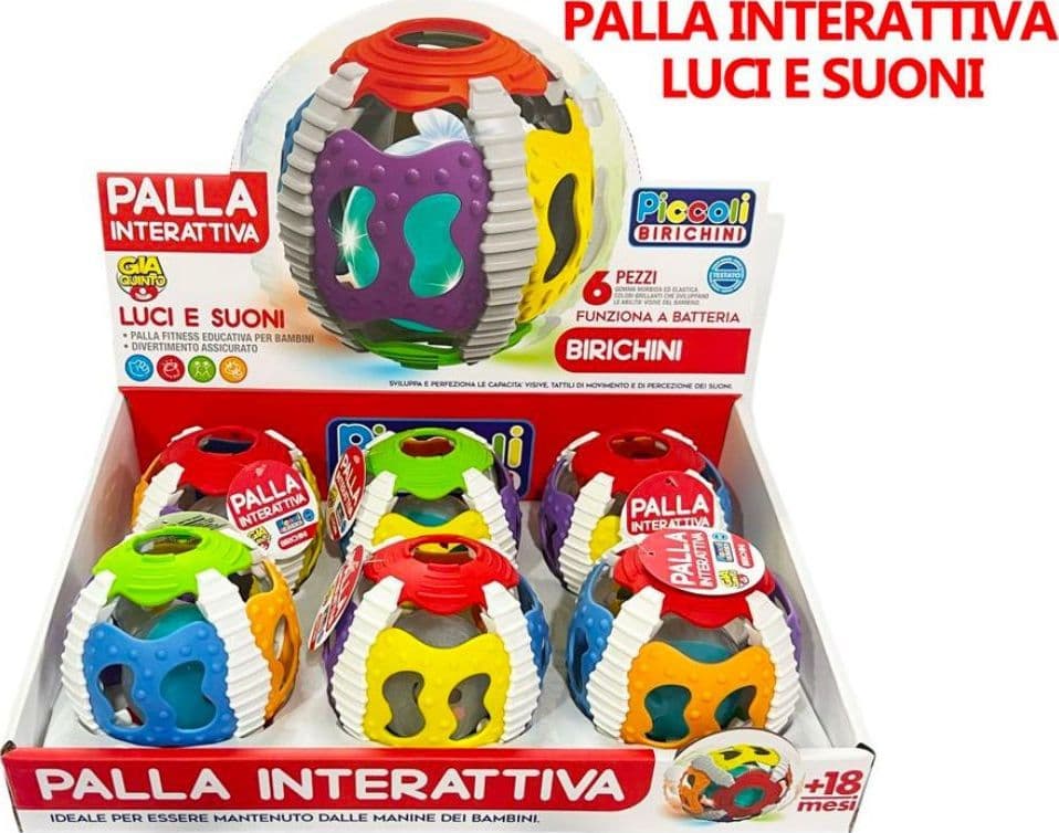 PALLINA INTERATTIVA EDUCATIVA CON LUCI E SUONI GIOCATTOLO PER BAMBINI MESI 18+