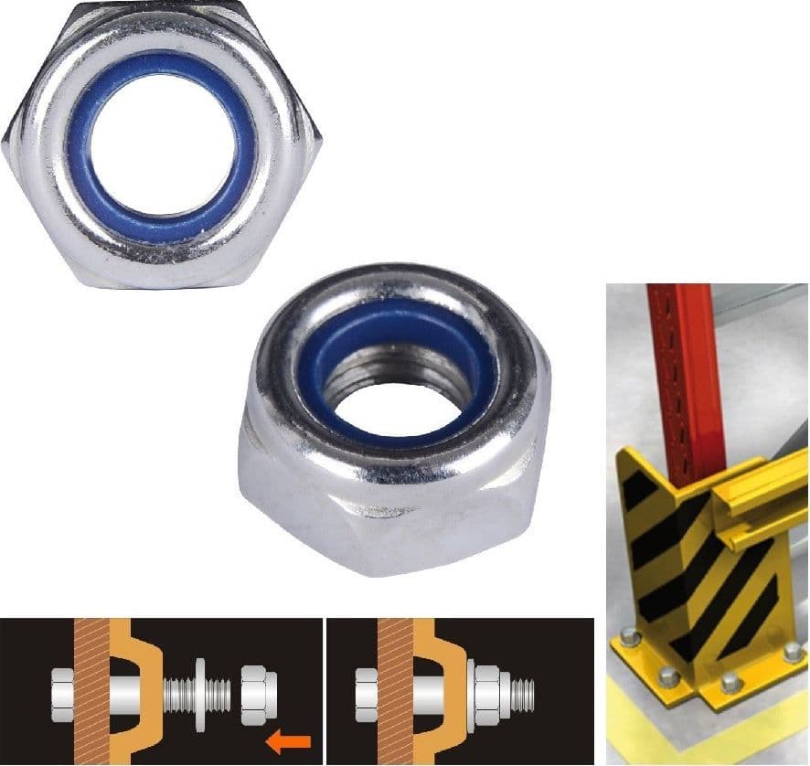 SET 55 PZ DADO ESAGONALE DADI DI SERRAGGIO M4 4MM ANTISCIVOLO BULLONI VITI 93338 - 2
