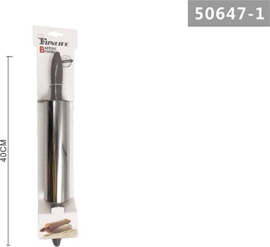 MATTARELLO MANICO TONDO 40 CM ANTIADERENTE PER STENDERE PASTA DOLCI CUCINA 50647 - 2