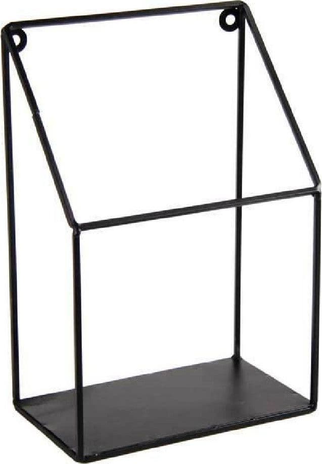 MENSOLA BACHECA PARETE METALLO CLASSICO MODERNO INDUSTRIAL 20X10X30CM NERO 822247 - 2