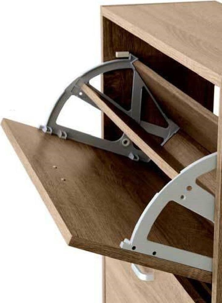 SCARPIERA 3 ANTE SALVASPAZIO SLIM PORTA SCARPE INGRESSO NOCE 115X63X24CM 827631 - 4