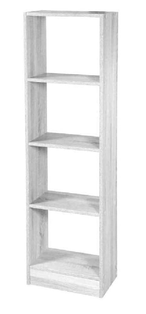 LIBRERIA SCAFFALE 4 RIPIANI MENSOLE COLONNA LEGNO BIANCO MODERNO 137X40X24CM 768927 - 3