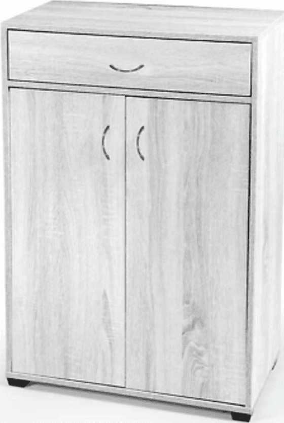 MOBILE SCARPIERA ARMADIO 2 ANTE CASSETTO 5 RIPIANI LEGNO BIANCO 95X63X33CM 770937 - 2