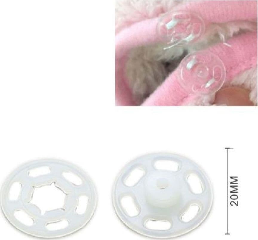SET 6 PAIA DI BOTTONI AUTOMATICI A PRESSIONE IN PLASTICA Ø20MM PER CUCITO 52988 - 2
