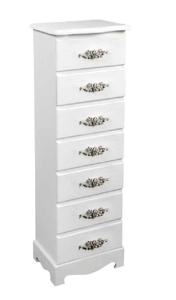 CASSETTIERA 7 CASSETTI SETTIMINO SLIM SALVASPAZIO SHABBY ROSE 89X29X23CM 574306 - 3