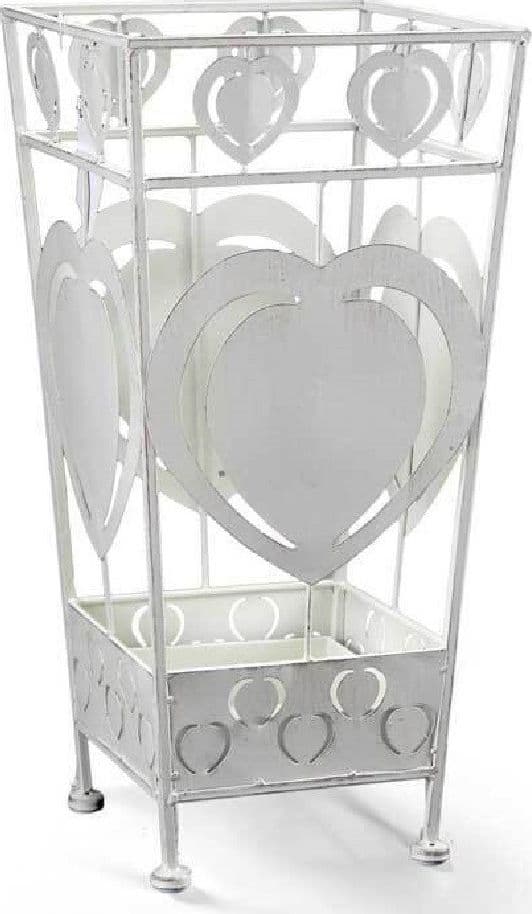PORTAOMBRELLI METALLO CUORE QUADRATO MODERNO DESIGN CASA STUDIO 22X47CM 657818 - 2