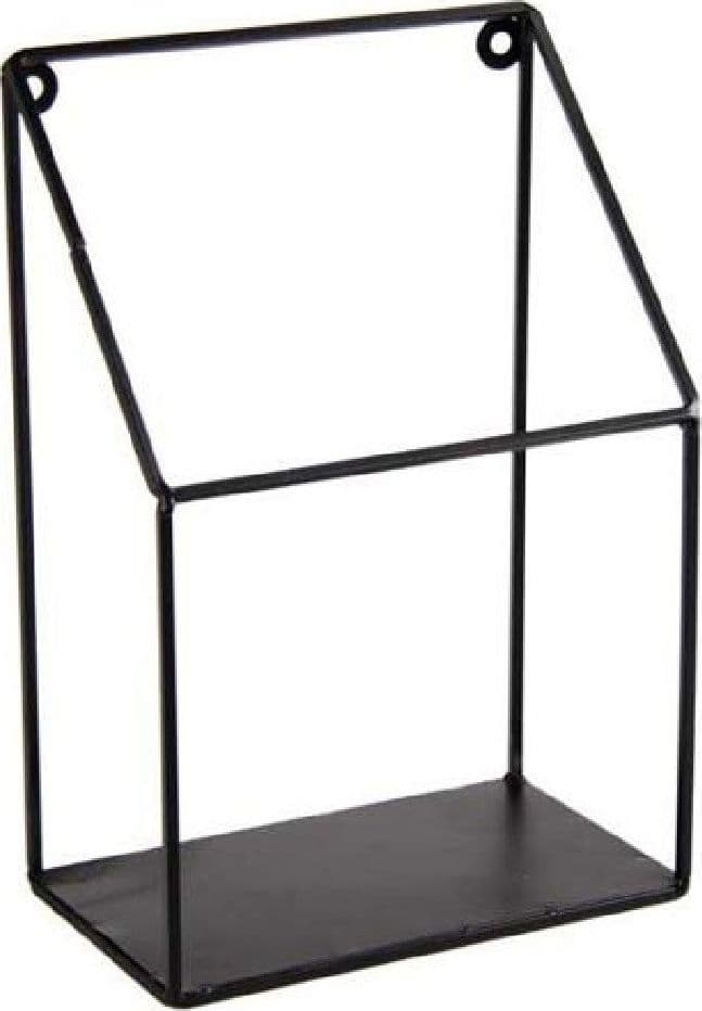 MENSOLA BACHECA PARETE METALLO NERO INDUSTRIAL CLASSIC MODERNO 17X10X25CM 822254 - 2