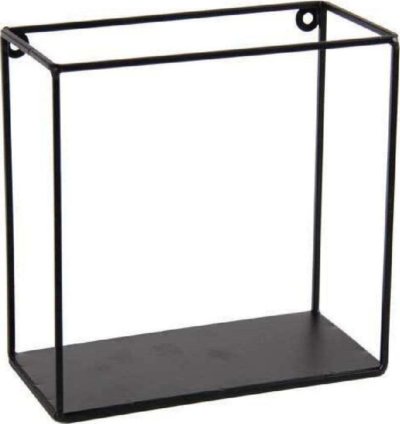 MENSOLA QUADRATA BACHECA PARETE METALLO NERO 20X10X20CM SERIE INDUSTRIAL 822230 - 2