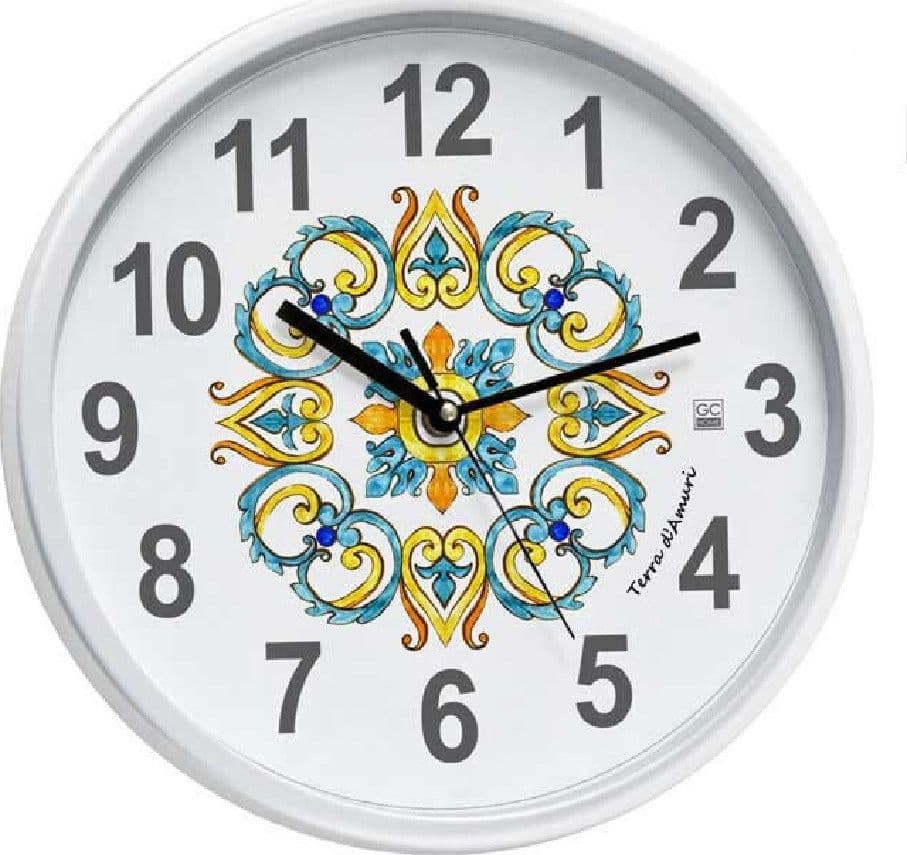 OROLOGIO DA PARETE MURO TONDO MOVIMENTO SILENZIOSO 31X4 CM DECORO MOSAICO 817090 - 2