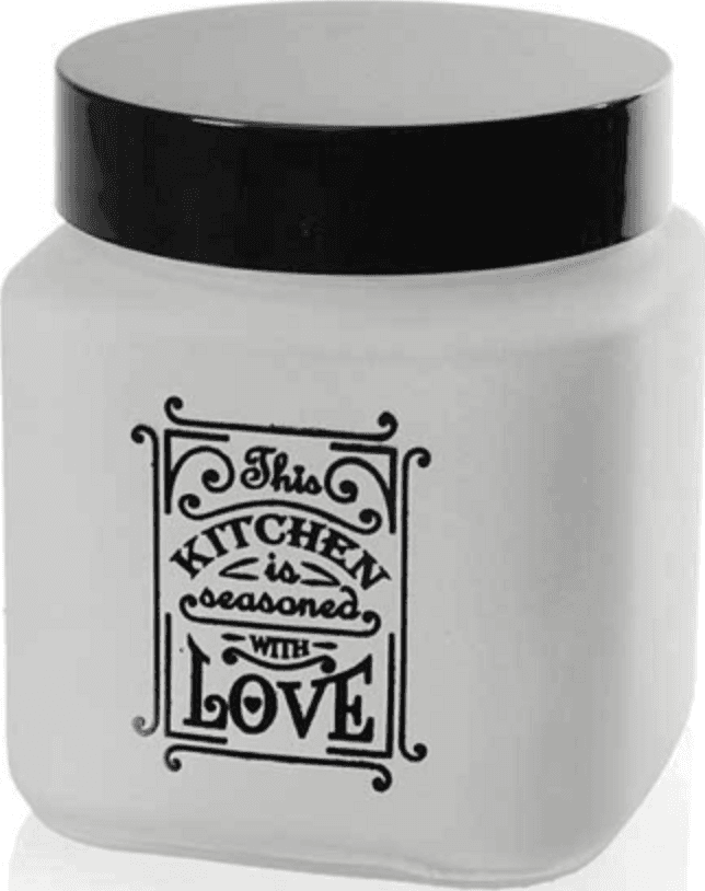 BARATTOLO CONTENITORE VETRO QUADRATO BIANCO MODERNO SATINATO 1000 ML 12CM 833502 - 3