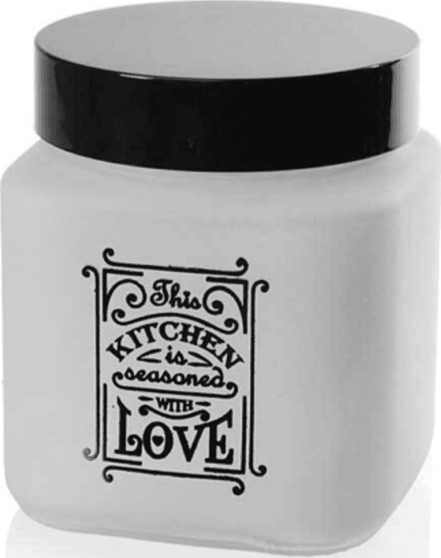 BARATTOLO CONTENITORE VETRO QUADRATO BIANCO MODERNO SATINATO 1000 ML 12CM 833502 - 3