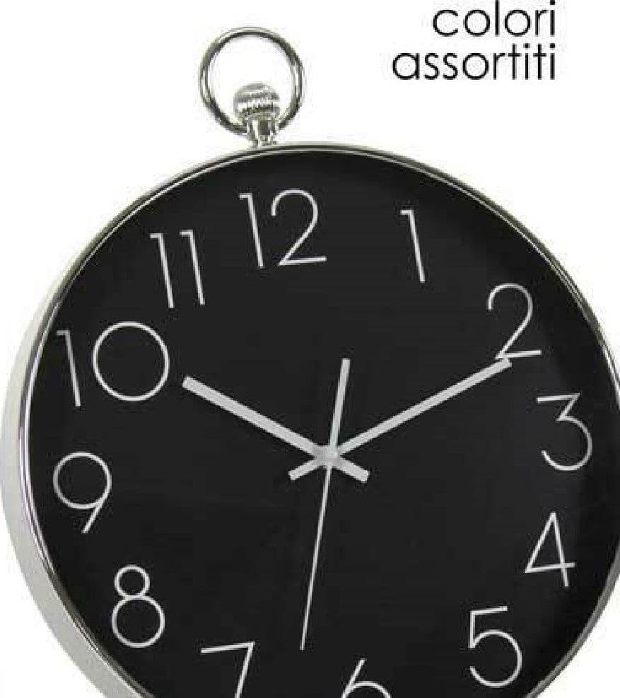 OROLOGIO 26X4CM PARETE MOVIMENTO SILENZIOSO COLORI ASS. TONDO IN PLASTICA 798061 - 3