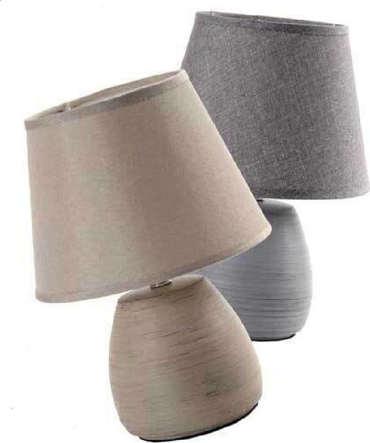 LAMPADA LUMETTO ABAT-JOUR 23X32CM DA TAVOLO BASE IN CERAMICA 3 COLORI ASS 763564 - 3