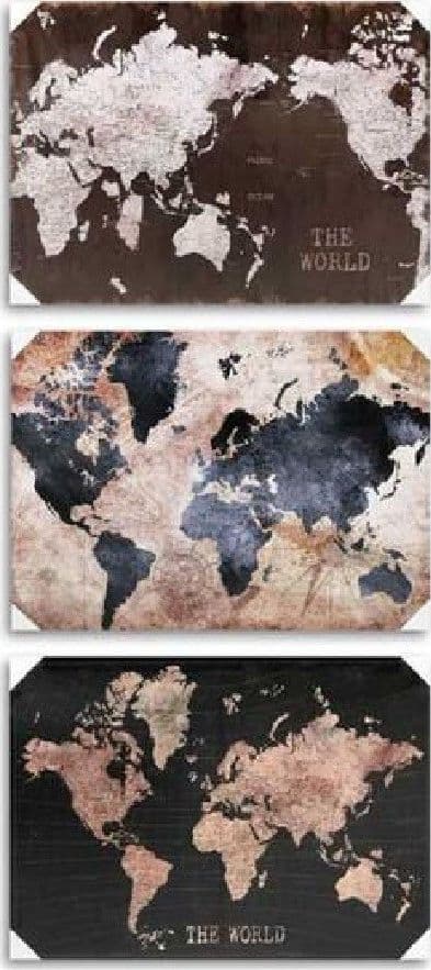 QUADRO QUADRETTO DECORATIVO 50X40X1,5CM TELA SU LEGNO WORLD 4 DECORI ASS. 834806 - 3