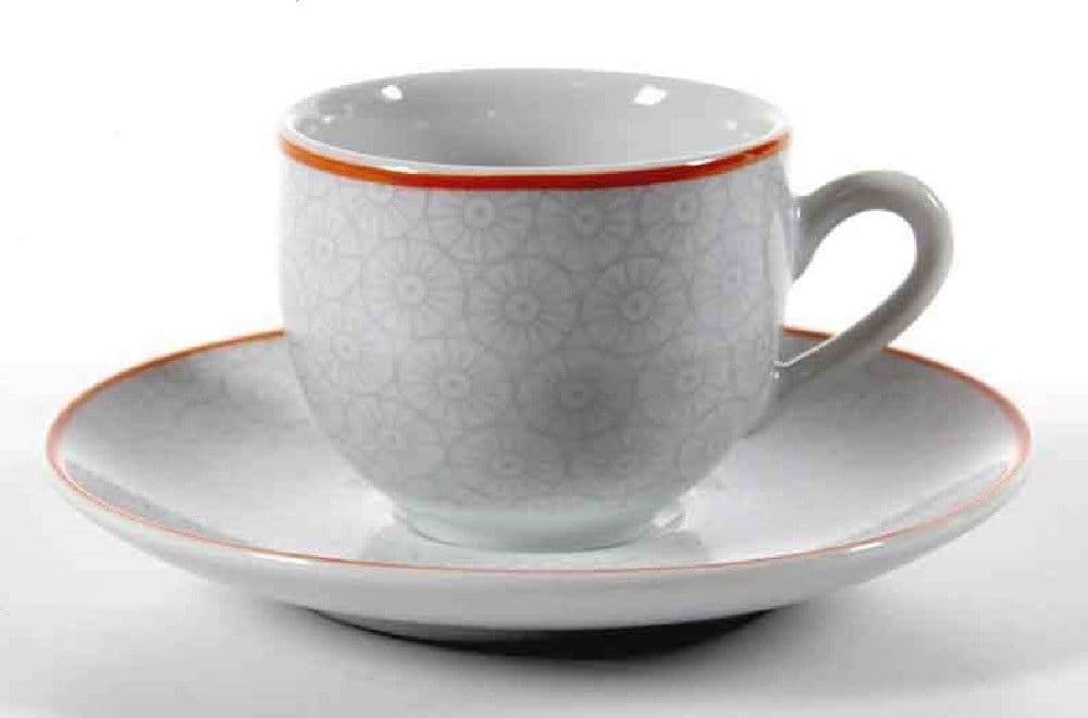 SET 6PZ TAZZINE CAFFÈ + 6 PIATTINI TAZZINA CLASSICO MODERNO TOLEDO GRIGIO 720352 - 3