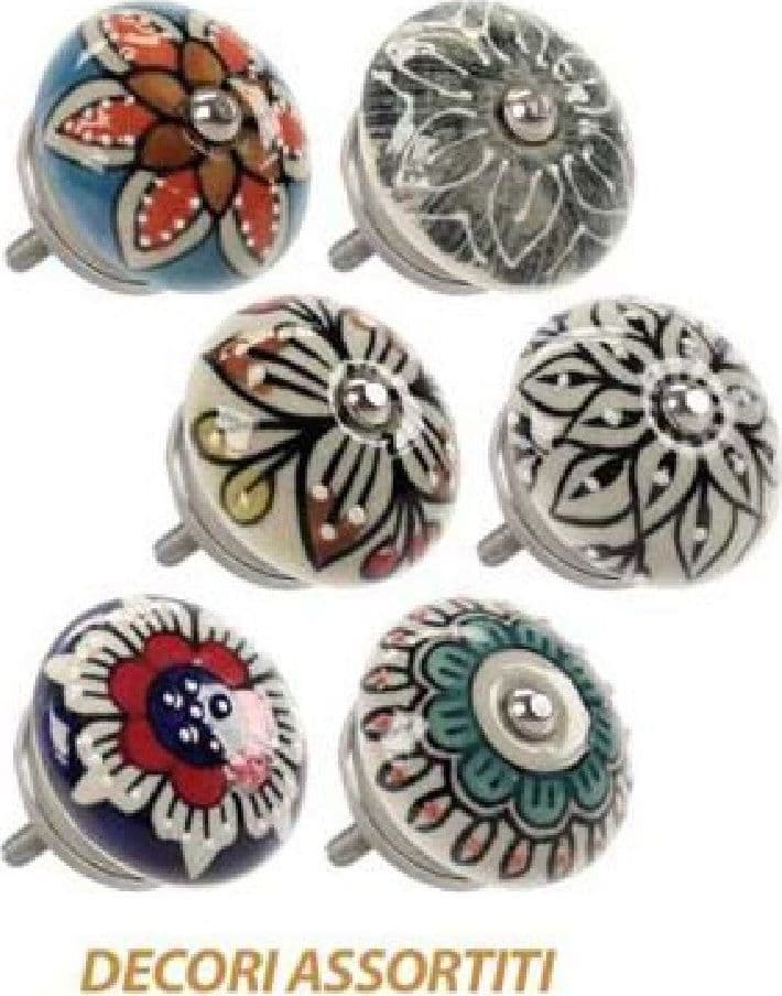 KIT 2PZ POMELLI MOBILI CASSETTI POMELLO IN CERAMICA 40MM DECORI ASSORTITI 843020 - 3