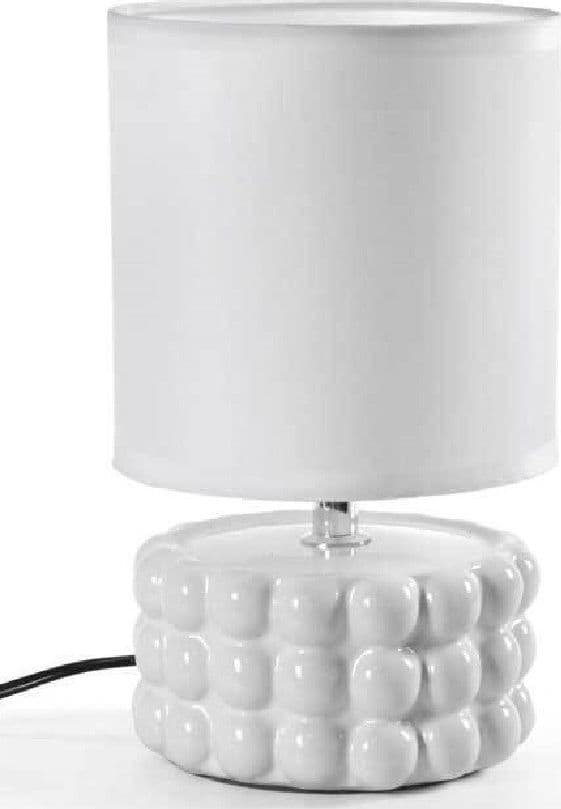 LAMPADA ABAT JOUR TAVOLO COMODINO E14 BASE CERAMICA RILIEVO LUX 25 X 15CM 837418 - 2