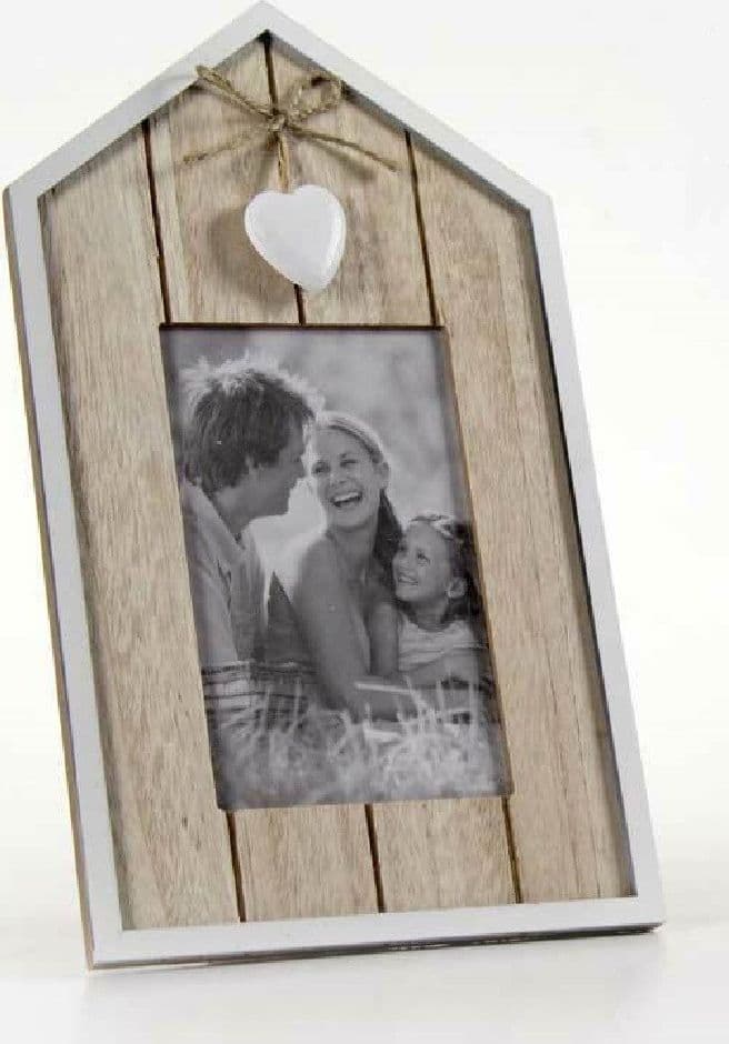 PORTA FOTO CORNICE PORTAFOTO IN LEGNO DECORO CUORE 17X28 CM DA APPOGGIO 786372 - 2