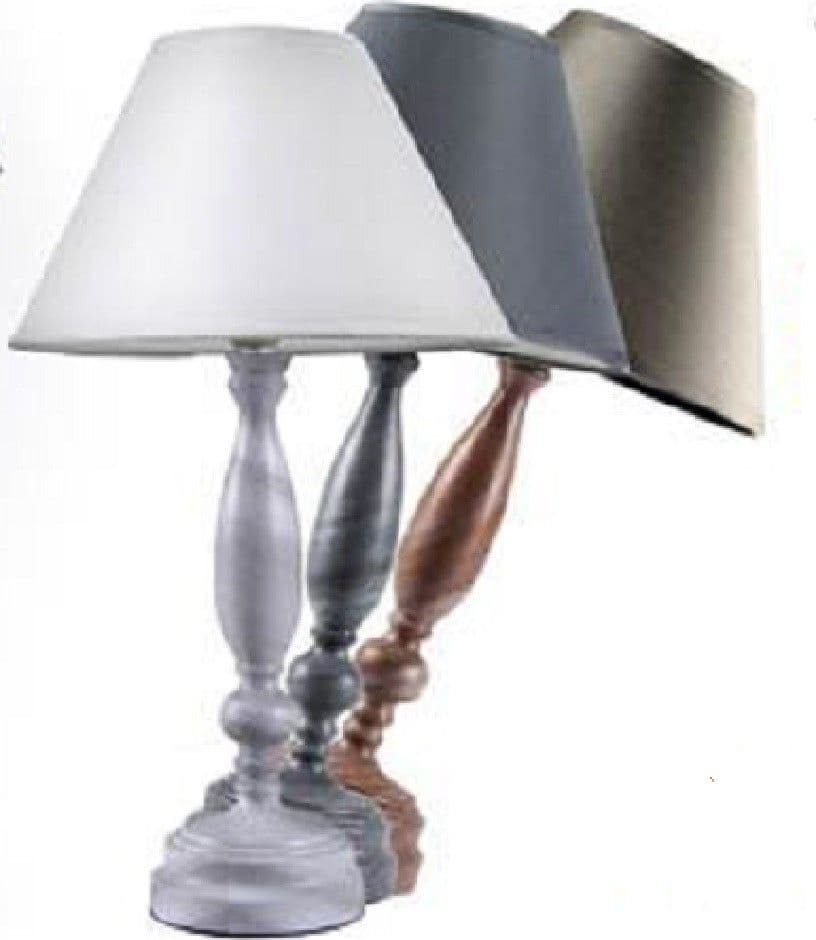 LUMETTO 35CM SHABBY CHIC LAMPADA DA TAVOLO SCRIVANIA ABAT JOUR COLORI ASS 679469 - 3