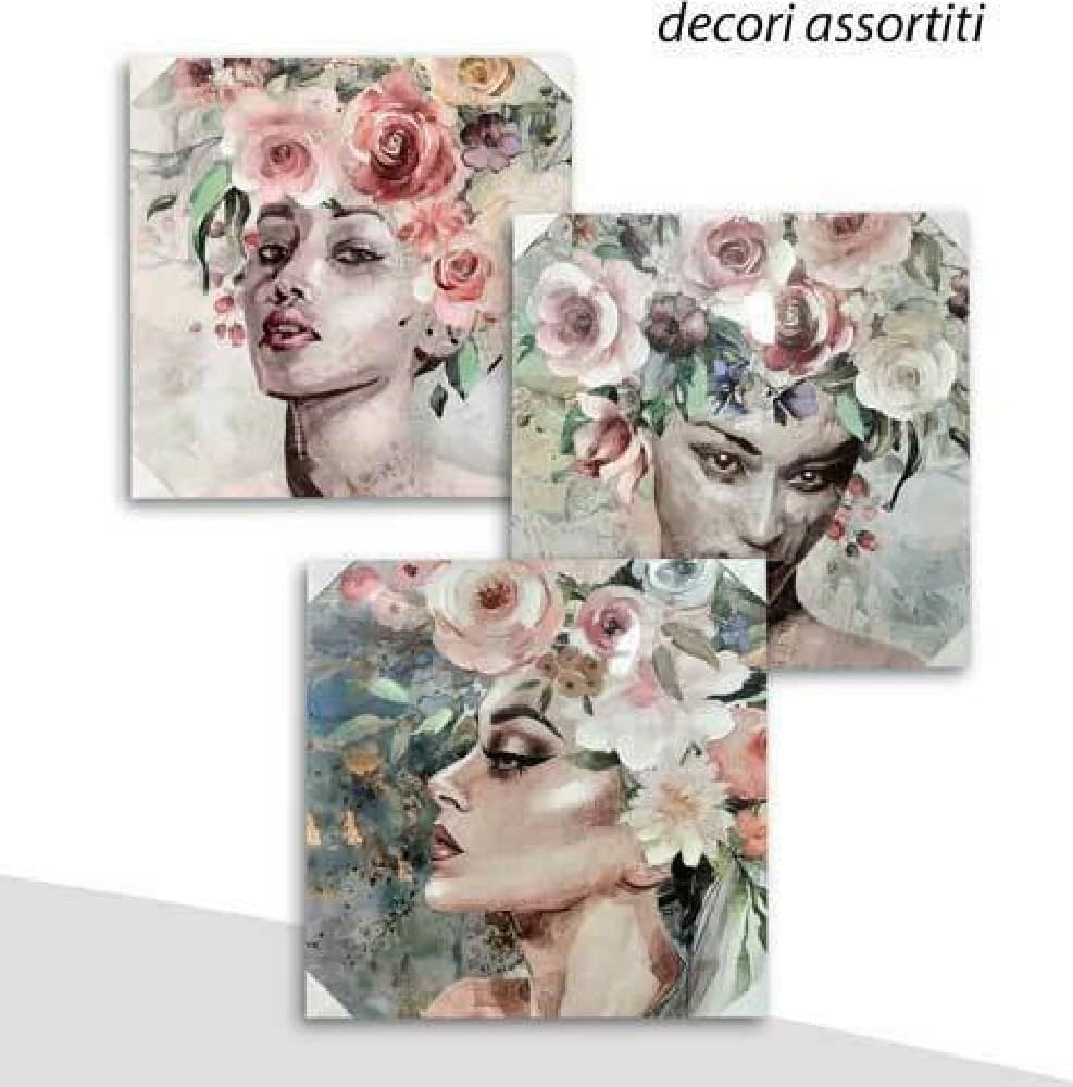QUADRO QUADRETTO DECORATIVO 45X45X1,8 CM TELA SU LEGNO DELUXE DECORI ASS. 806667 - 3
