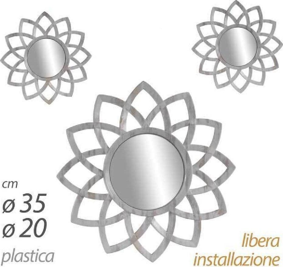 SET 3 SPECCHI PARETE DECORATIVI ANTICATI LIBERA INSTALLAZIONE GIRA 20-35CM 836909 - 3