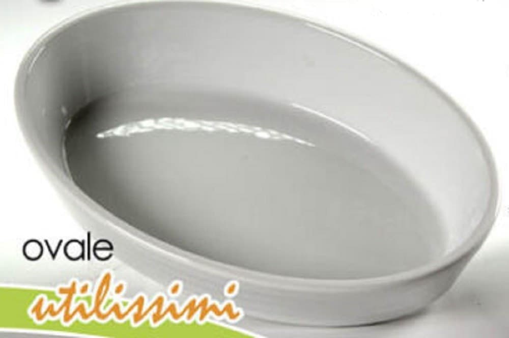 PIROFILA OVALE BIANCA TEGLIA FORNO LASAGNERA 27X18,5X5,5CM IN PORCELLANA 646744 - 2