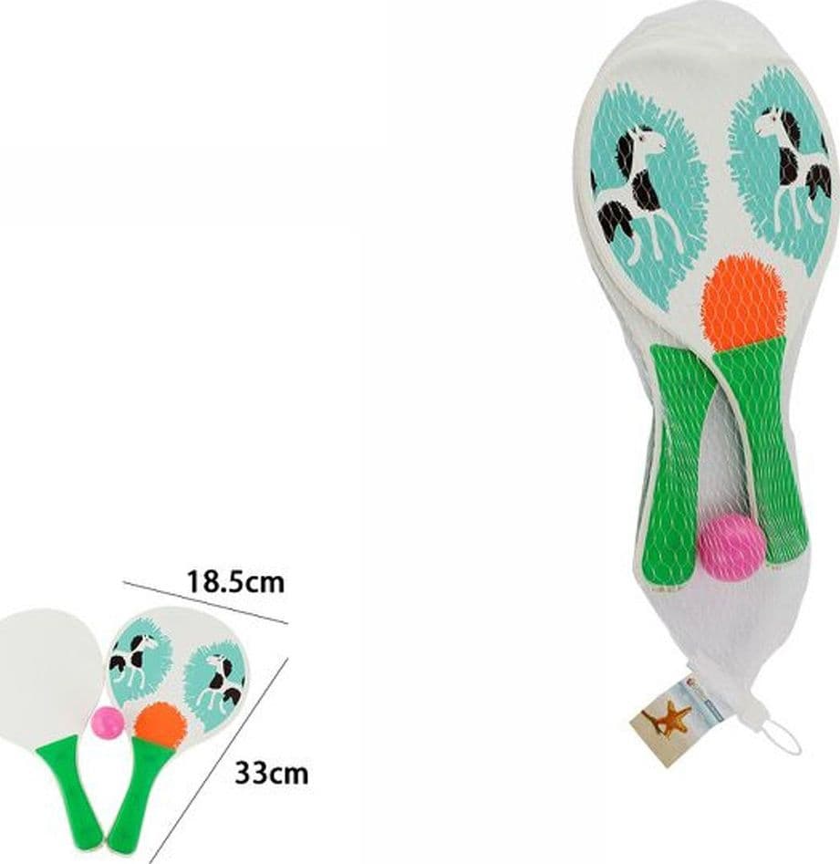 RACCHETTE MARE TRAFORATE BAMBINI LEGNO BEACH TENNIS SPIAGGIA VARI COLORI ANIMALI - 3