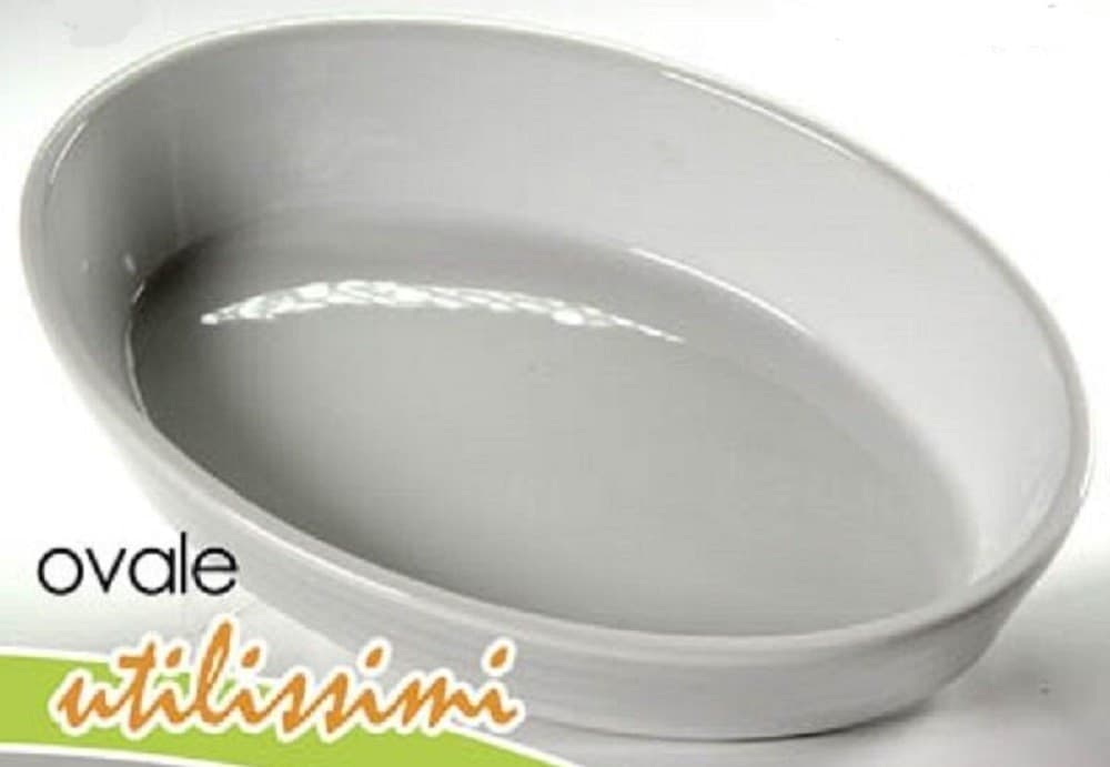PIROFILA OVALE BIANCA TEGLIA FORNO LASAGNERA 30,5X21,5X6 CM IN PORCELLANA 646751 - 3