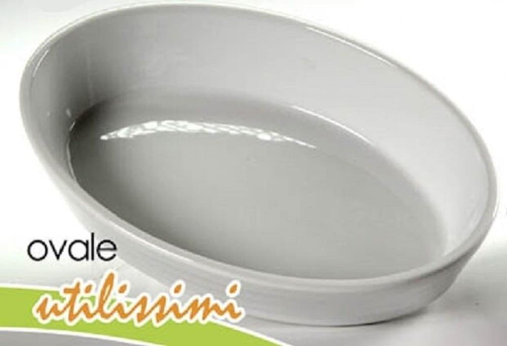 PIROFILA OVALE BIANCA TEGLIA DA FORNO LASAGNERA 35X24,5X6CM IN PORCELLANA 646768 - 3