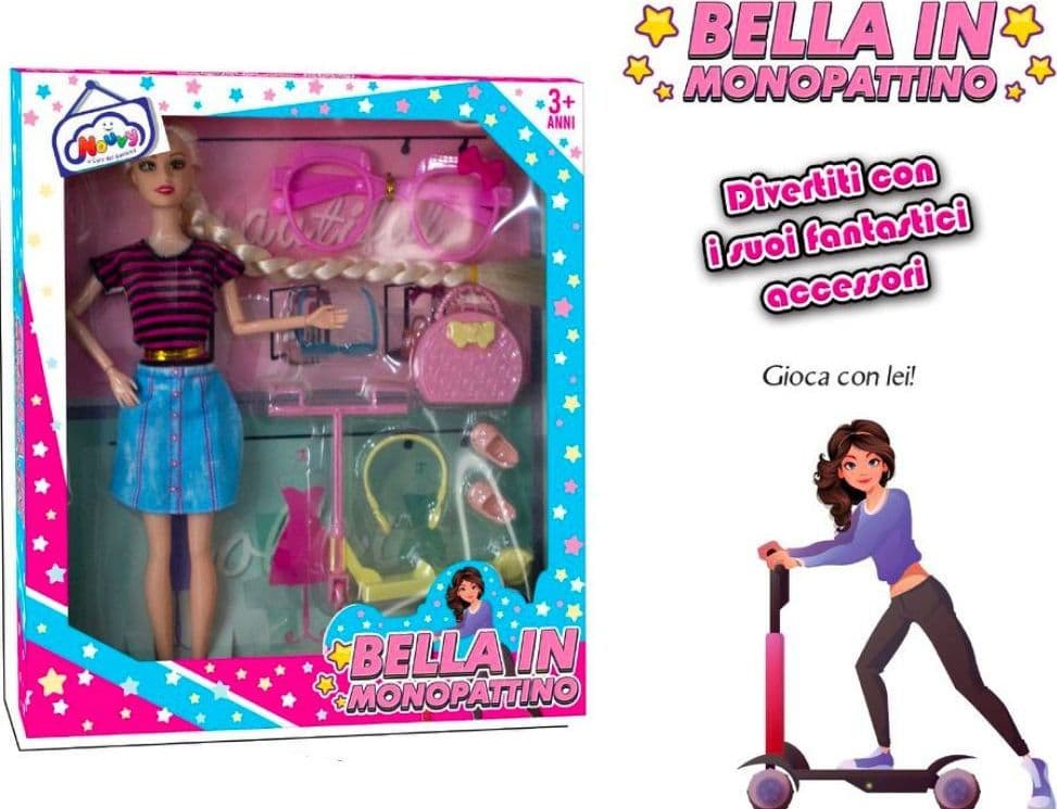 BAMBOLA CON MONOPATTINO GIOCA INSIEME A LEI INCLUSI ACCESSORI GIOCO PER BAMBINE