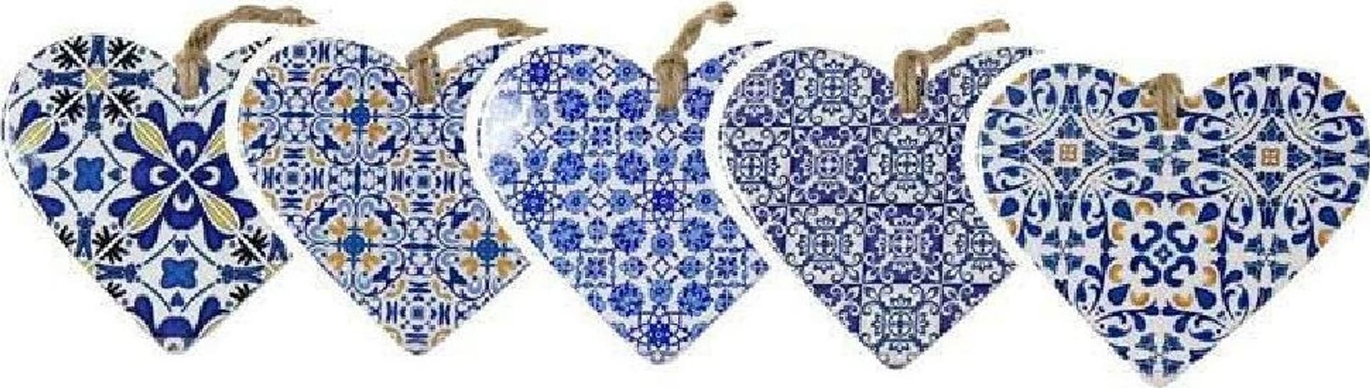 QUADRO QUADRETTO CUORE DECORATIVO 16X19CM CERAMICA MEDITTERANEO 6 DECORI 730726 - 3