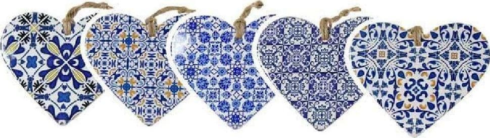 QUADRO QUADRETTO CUORE DECORATIVO 16X19CM CERAMICA MEDITTERANEO 6 DECORI 730726 - 3