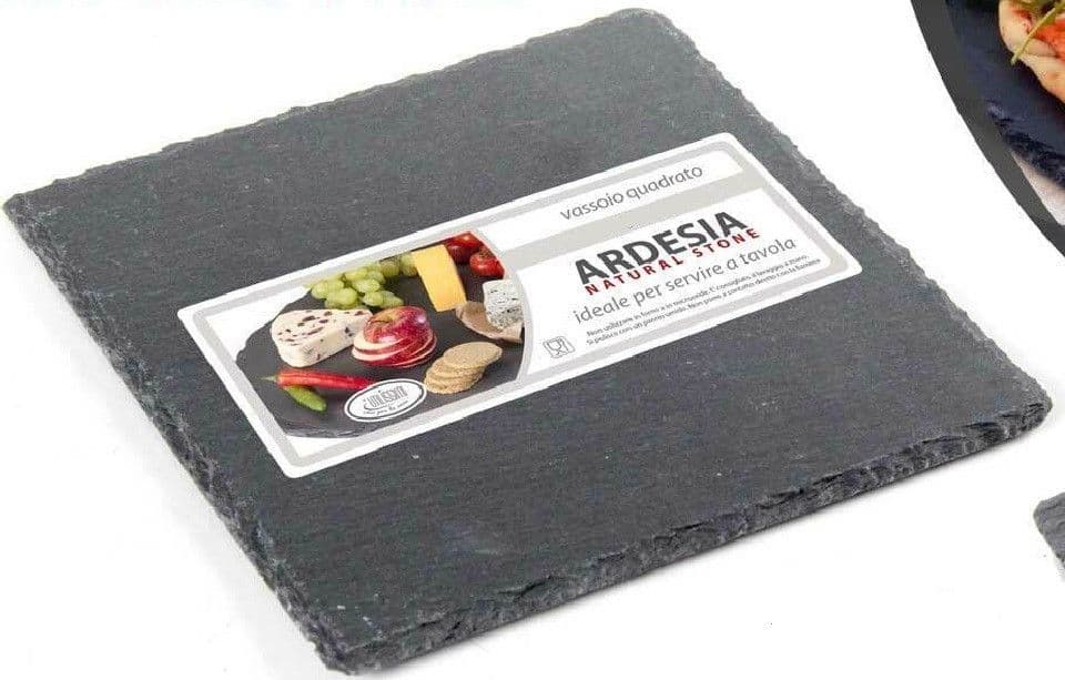 VASSOIO ARDESIA NATURAL STONE PIATTO QUADRATO 20X20CM PORTATA TAVOLA 752247 - 2
